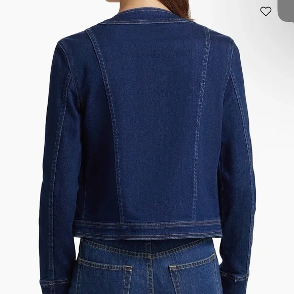NWOT L’AGENCE Yari Collarless Jean Jacket in color Bishop MSRP $498 (XXS) - Picture 5 of 14
